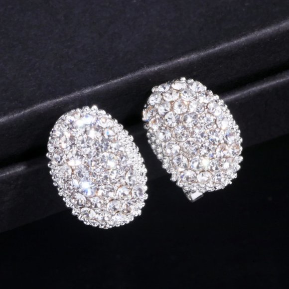 Romantic Cubic Zirconia Stone Stud Earrings - Picture 6 of 7